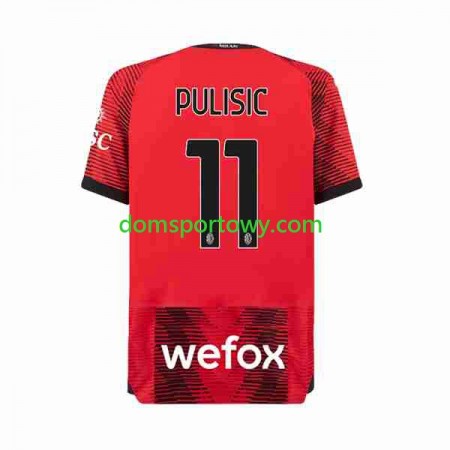Koszulka AC Milan Christian Pulisic 11 Domowe Koszulki Piłkarskie 2023-2024 Krótki Rękaw